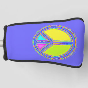 With Colours Filled PEACE Sign 1 Golf Head Cover