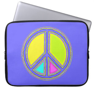 With Colours Filled PEACE Sign 1 Laptop Sleeve