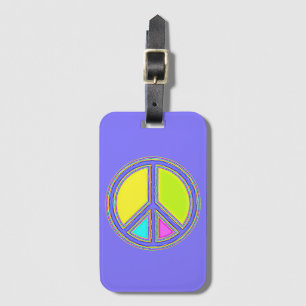 With Colours Filled PEACE Sign 1 Luggage Tag
