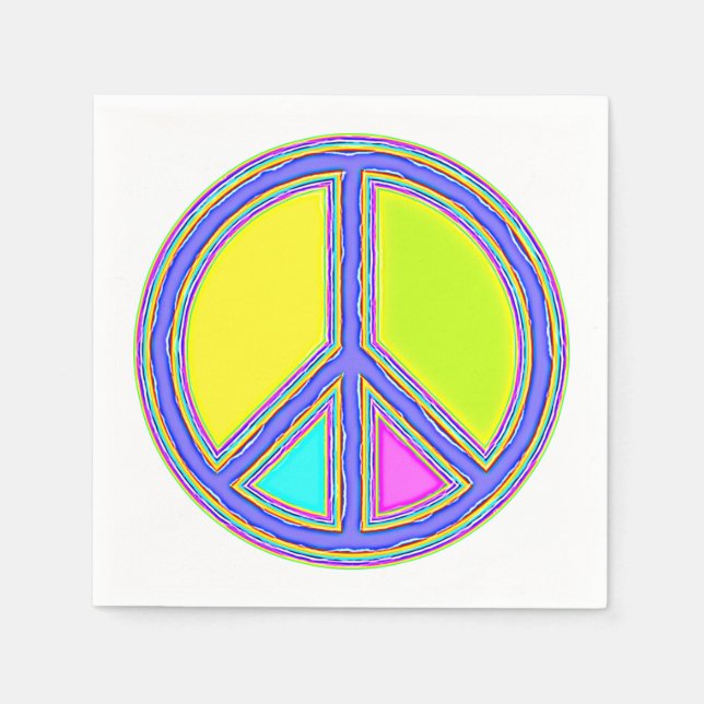 With Colours Filled PEACE Sign 1 Napkin (Front)