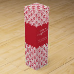 With Compliments corporate promotion red wine box<br><div class="desc">Thank customers or clients with this simple graphic white and red corporate complimentary promotional box. Graphic chevron and dot patterned bold graphic style box, ideal for wine lovers to fill with your choice of wine. Reads With compliments, then you can add your company name and website or other details. Graphic...</div>