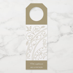 With Compliments Elegant Business Gift Bottle Hang Tag