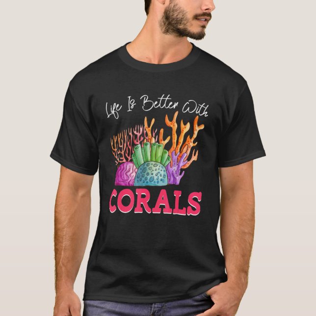 With Corals Ocean Coral Reefs T-Shirt (Front)