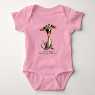 With custom text, 🐶crazy 🤪 whippet baby bodysuit