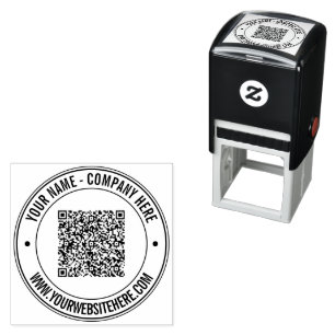 With Custom Text Your QR Code Round Stamp Example