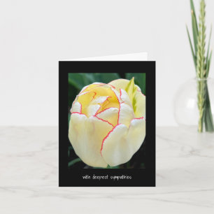 With deepest sympathies - Red tipped Yellow tulip  Card