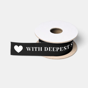 With Deepest Sympathy Black Ribbon Satin Ribbon