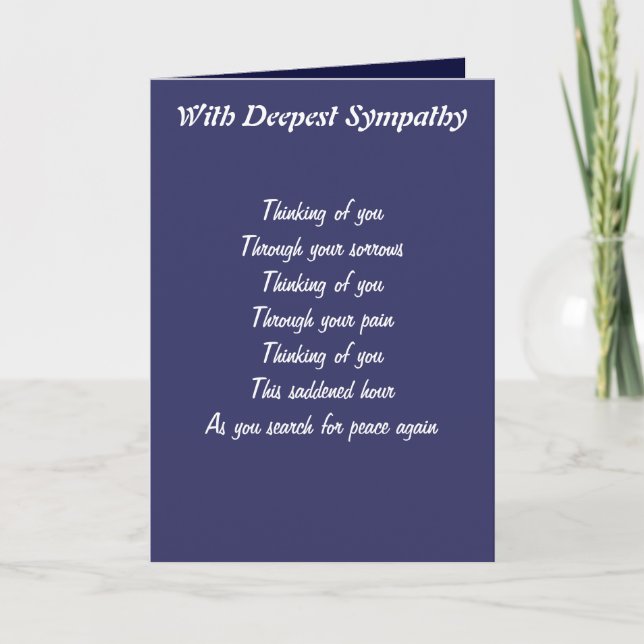With deepest sympathy greeting cards (Front)