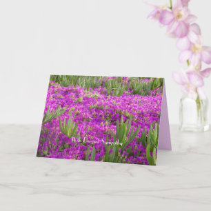 With Deepest Sympathy, Ice Plant Purple Flowers Card