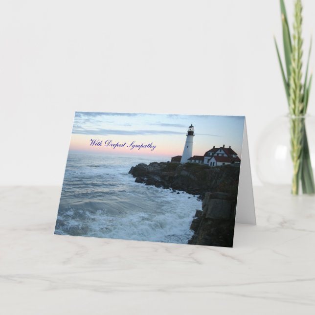 With deepest sympathy lighthouse card (Front)