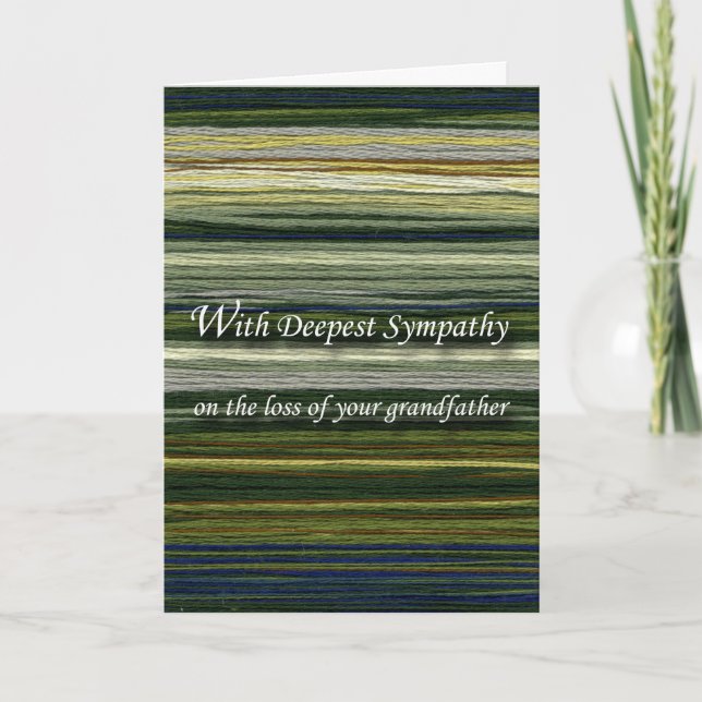 With Deepest Sympathy, Loss of Grandpa, Threads Card (Front)