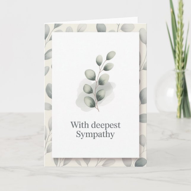 With Deepest Sympathy – Minimalist Folded Card (Front)