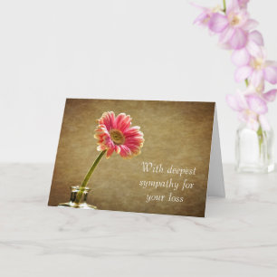 With deepest sympathy - Pink Daisy Card