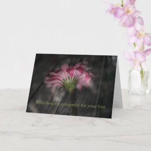 With deepest sympathy - Pink flower Card
