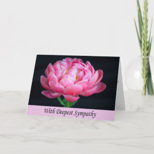 With Deepest Sympathy Pink Peony Card