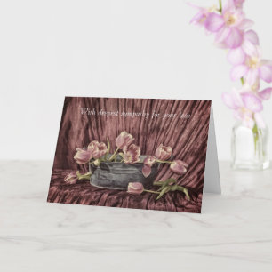 With deepest sympathy - Pink Tulip Still life Card