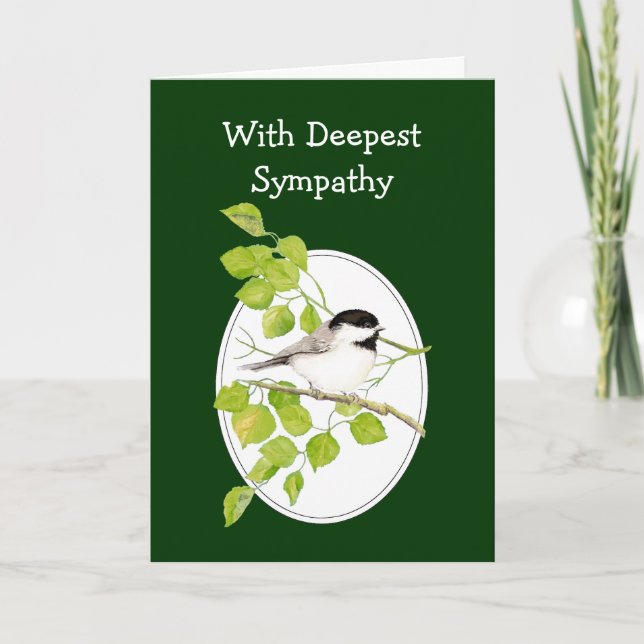 With Deepest Sympathy, Scripture Comfort with Bird Card (Front)
