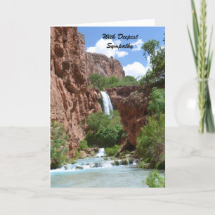 With Deepest Sympathy , Waterfall Red Cliffs Card