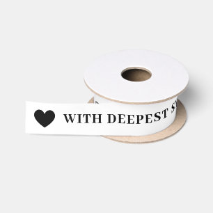 With Deepest Sympathy White Ribbon with Name Satin Ribbon