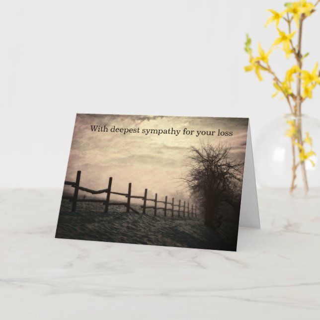 With deepest sympathy - Wintertime Card (Yellow Flower)