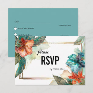 With dietary choice Hibiscus Serenade Paradise RSVP Card