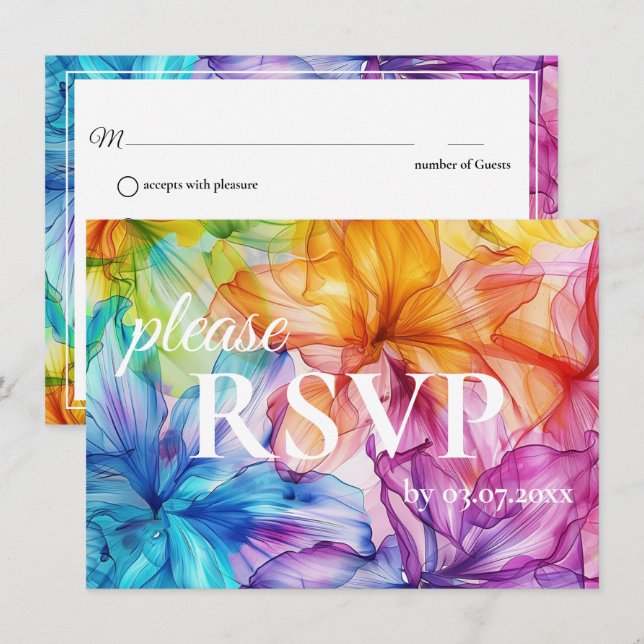 With dietary requirements Ethereal Bloom rsvp (Front/Back)