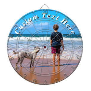 With Dog Photo Dart Board Personalized Text