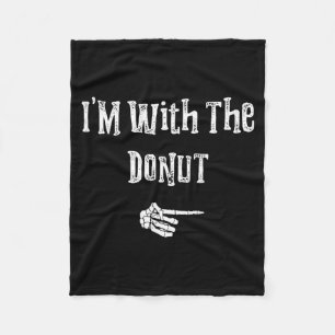 With Doughnut Halloween Costume Funny Couples Fleece Blanket