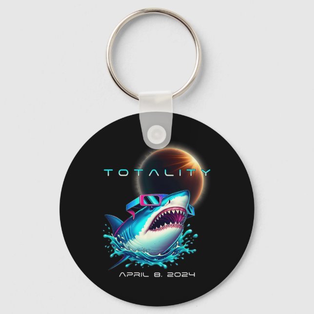 With Eclipse Gles Totality 2024 Funny Solar Eclips Key Ring (Front)
