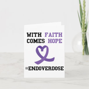 With Faith Comes Hope Purple Ribbon Overdose Aware Card