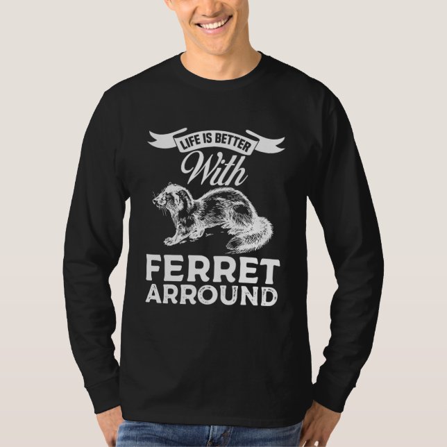 With Ferret   Women Men  Tee (Front)