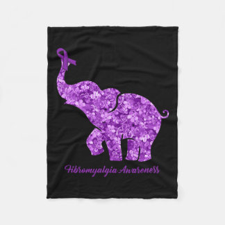 With Flower Fibromyalgia Awareness Ribbon  Fleece Blanket
