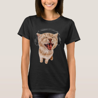 With Girls Cat Headphones Meme T-Shirt