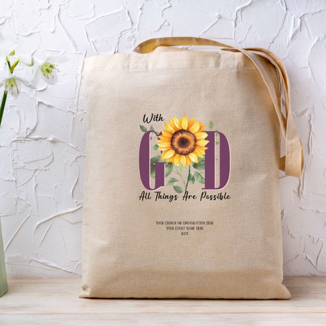 With God All Thing are Possible Faith Bible Custom Tote Bag (Creator Uploaded)