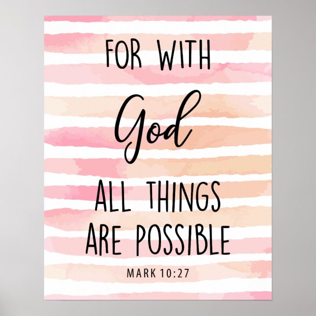 with God all things are possible bible quote Poster (Front)
