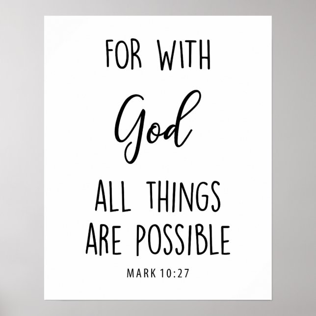 with God all things are possible bible quote Poster (Front)