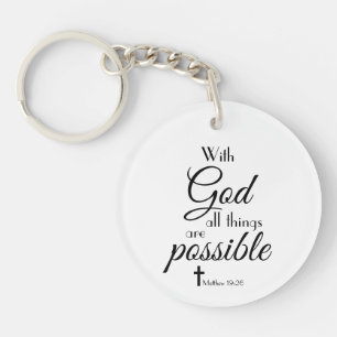 With God All Things Are Possible Bible Verse Key Ring
