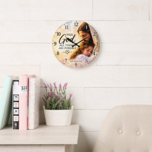With God All Things Are Possible Christian clock