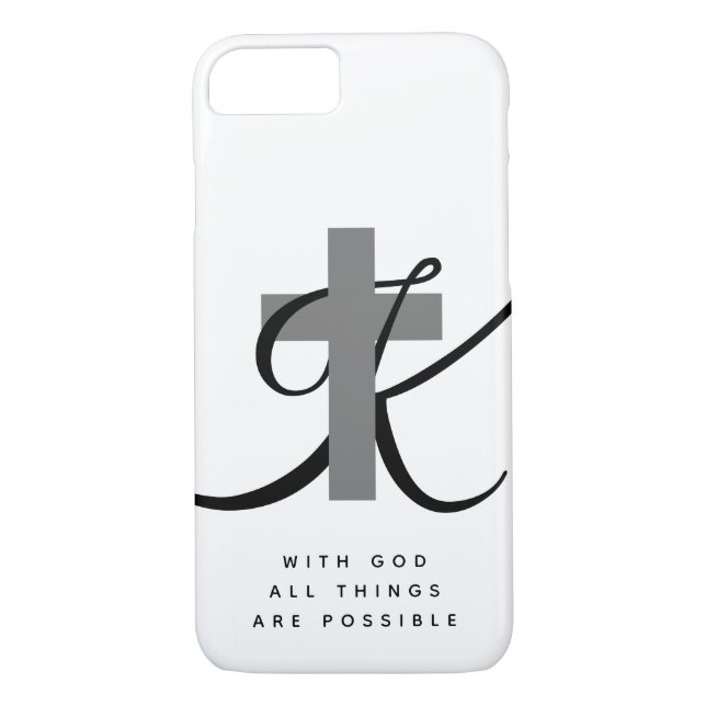 With God All Things Are Possible Christian cross Case-Mate iPhone Case (Back)