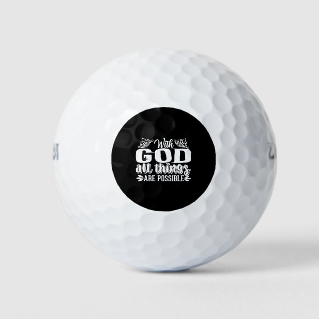 With God All Things Are Possible-christian-cute Golf Balls (Front)