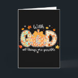 With God All Things Are Possible Christian Fall Au Card<br><div class="desc">With God All Things Are Possible Christian Fall Autumn</div>