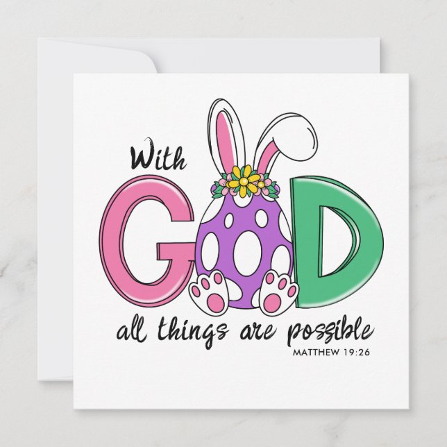 With God All Things Are Possible Easter Card (Front)