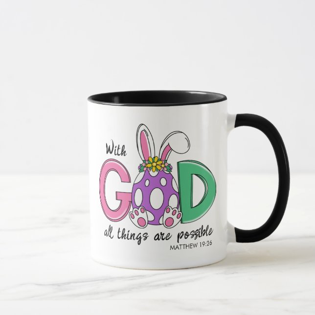 With God All Things Are Possible Easter Coffee Mug (Right)