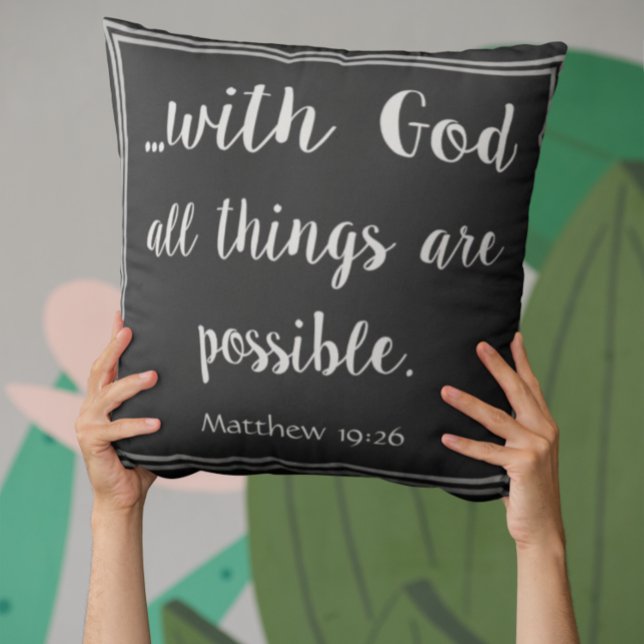 With God All Things Are Possible Inspirational Cushion (Creator Uploaded)