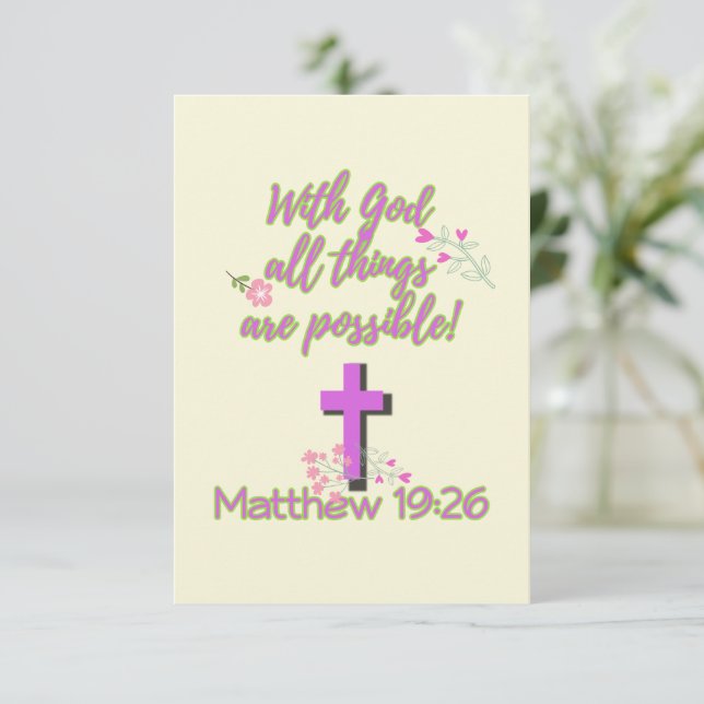 With God All Things Are Possible Invitation (Standing Front)