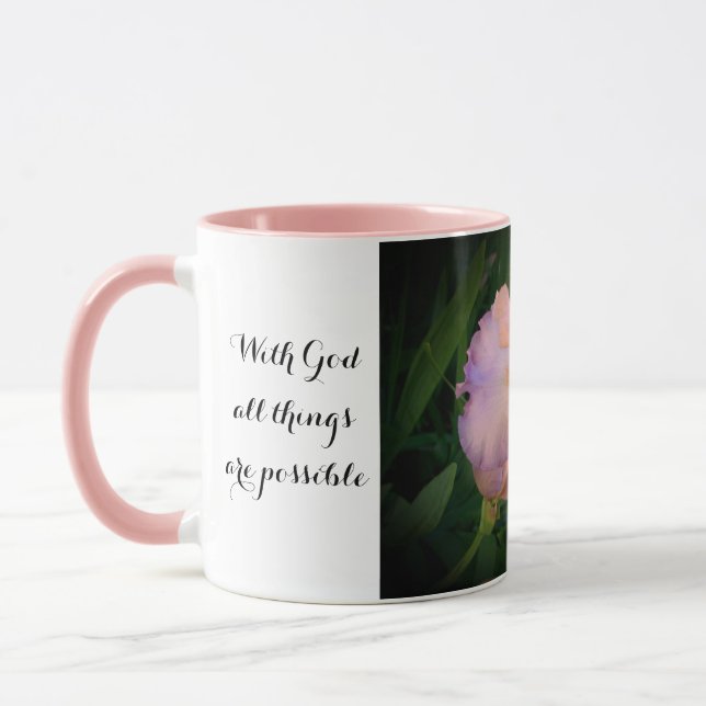 With God all things are possible mug w Iris photo (Left)