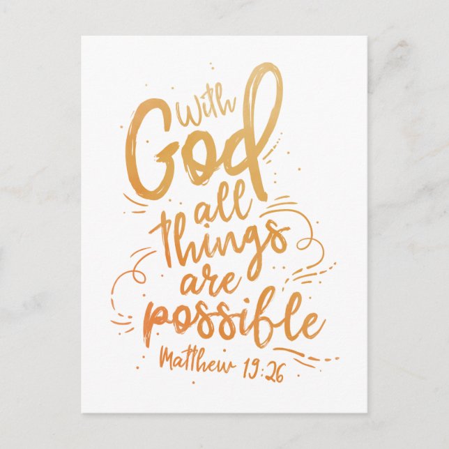 With God all things are possible Postcard (Front)