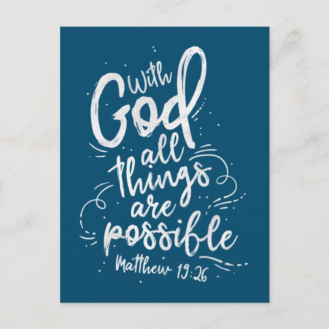 With God all things are possible Postcard (Front)