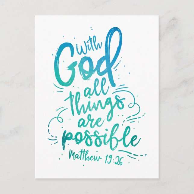 With God all things are possible Postcard (Front)