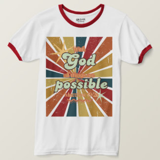 With God all things are possible retro tee unisex